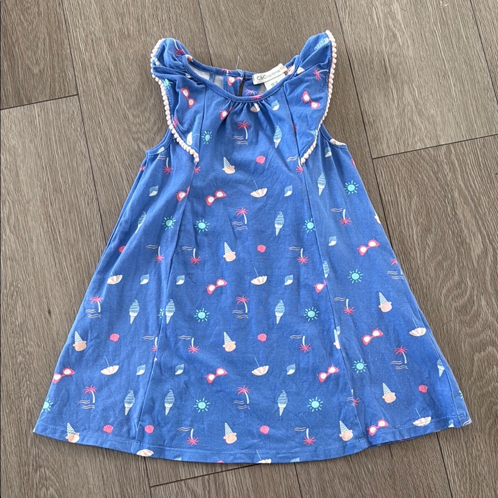 C&C California girls flutter sleeve dress beach summer theme size 3T